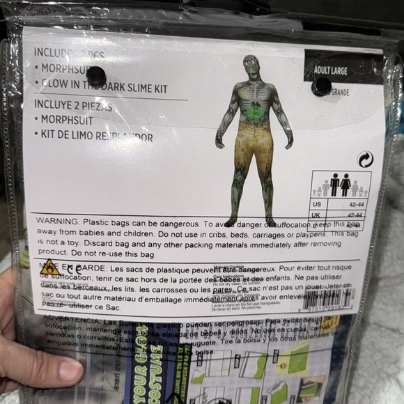 Morph Costumes Zombie Slime Morphsuit Costume Adult Size Large - Picture 5 of 7